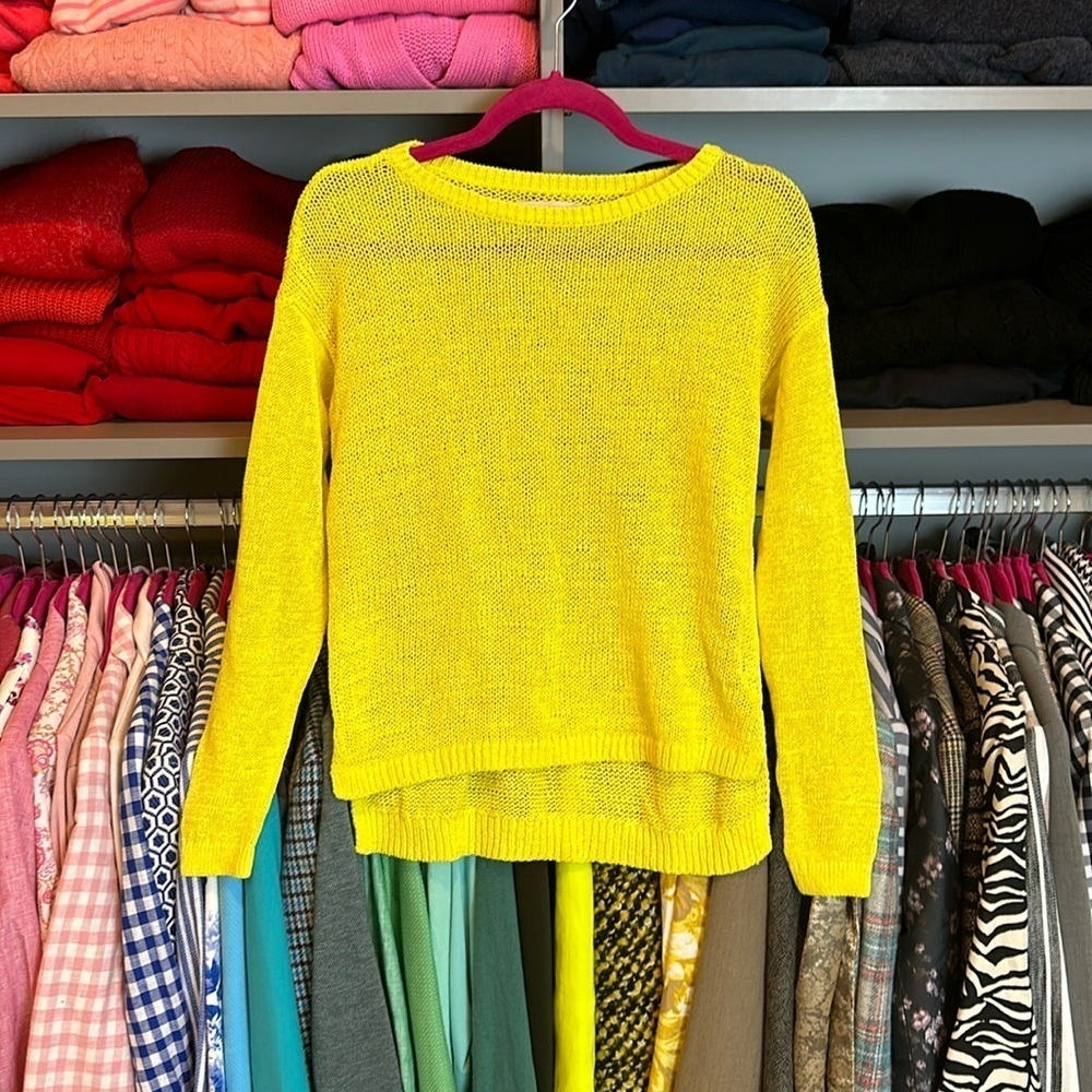 Loft yellow long sleeve sweater size XS